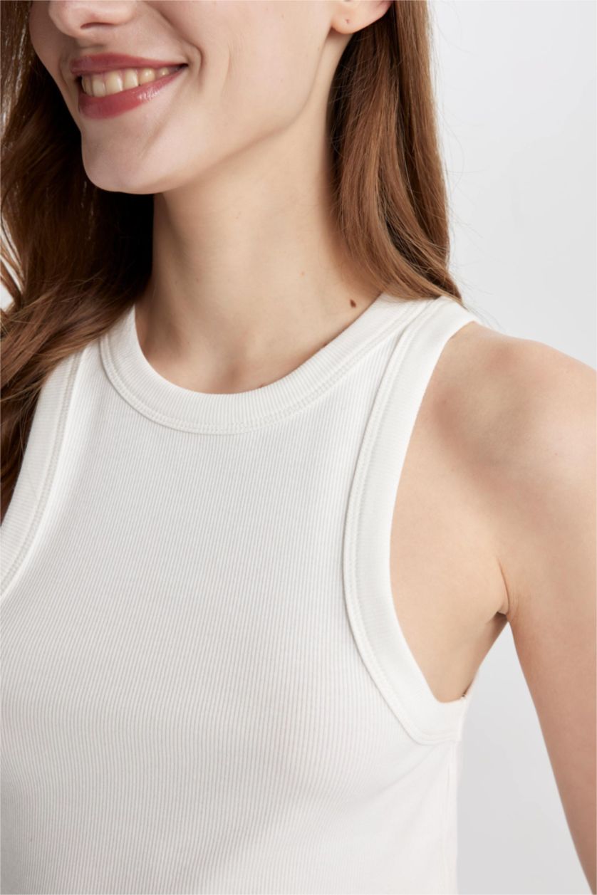 FEMME Écru Débardeur Slim Gainant Col Halter