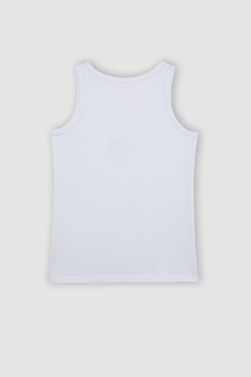GARÇONS Blanc Lot de 2 débardeurs à Coupe Régulière pour garçon