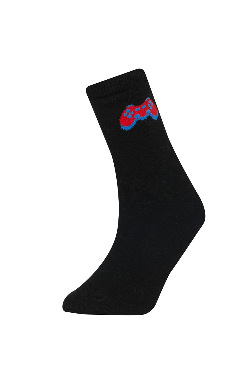 BOYS & TEENS Black Boy 7 Piece Cotton Long Socks