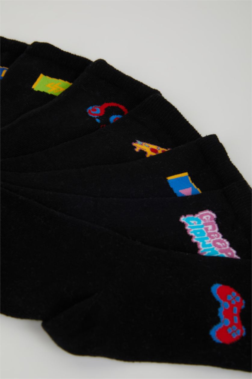 BOYS & TEENS Black Boy 7 Piece Cotton Long Socks