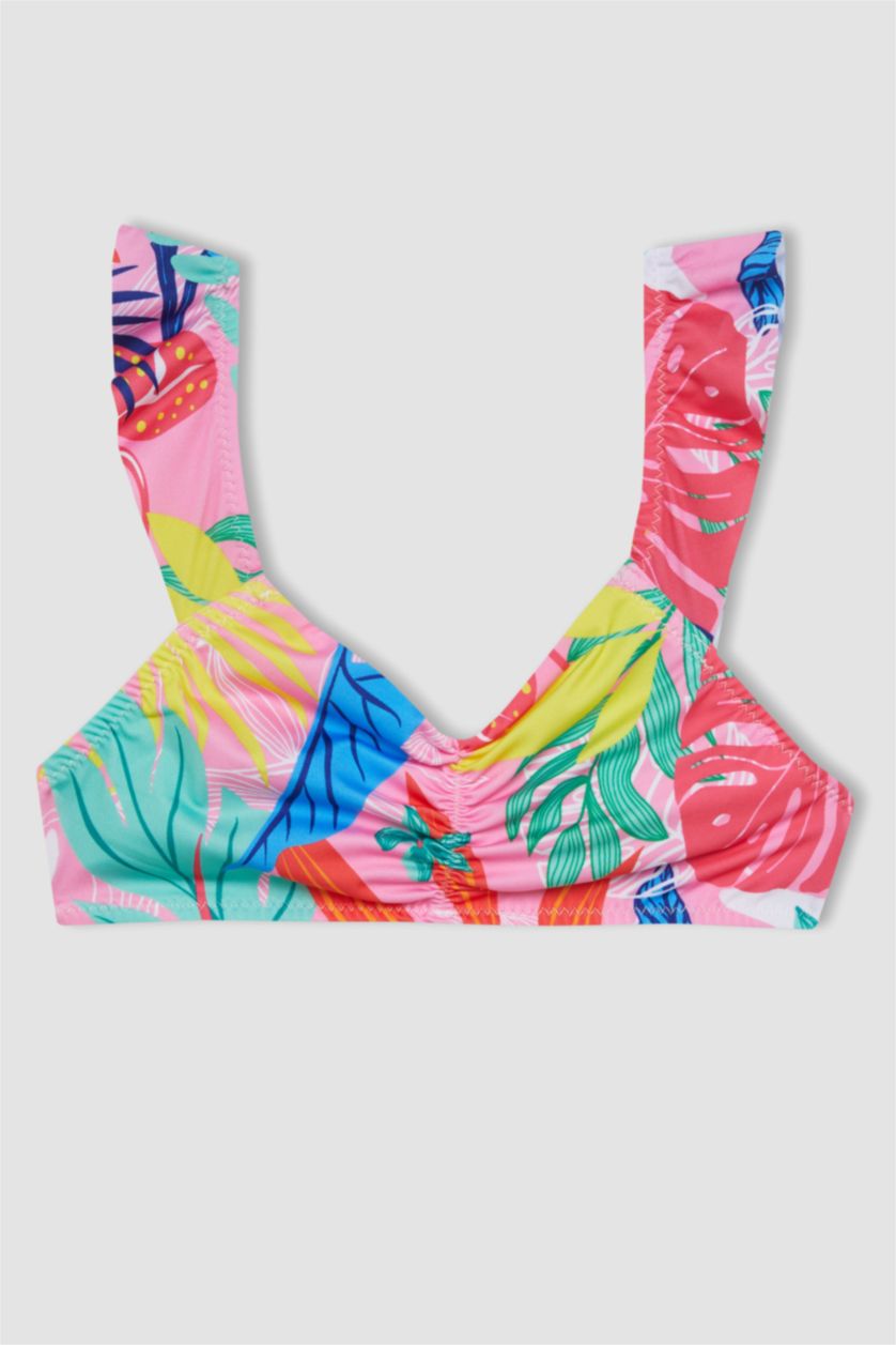 Kız Çocuk - Genç Kız Pembe Kız Çocuk Desenli Bikini Takımı