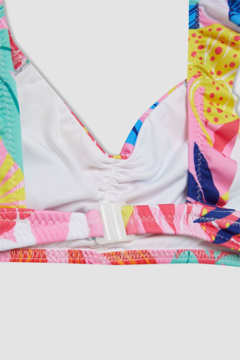 Kız Çocuk - Genç Kız Pembe Kız Çocuk Desenli Bikini Takımı