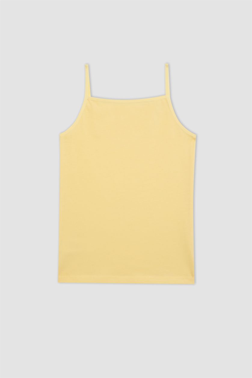 بنات أصفر فانيلة بناتي قصة عادية - قطعتين