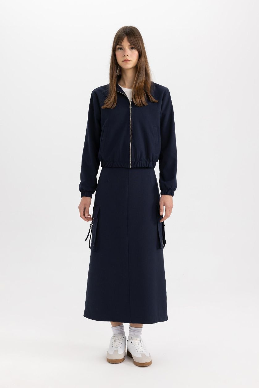 FEMME Marin Jupe longue avec poches Cargo