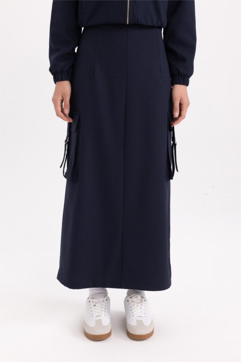 FEMME Marin Jupe longue avec poches Cargo