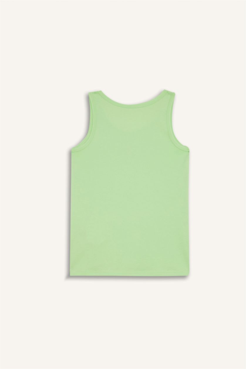 أولاد أخضر فاتح ديباردور بطباعة الحيوان قصة عادية من قطعتين