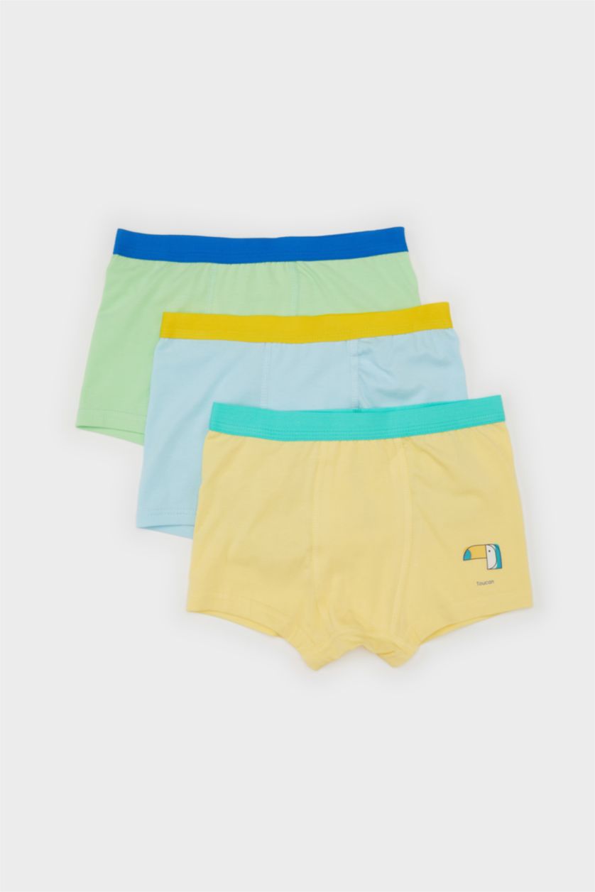 GARÇONS Vert Clair Lot de 3 Boxers à imprimé animalier pour garçon