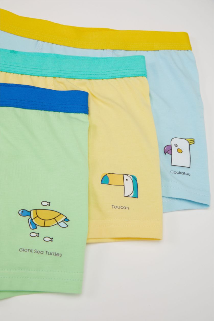 GARÇONS Vert Clair Lot de 3 Boxers à imprimé animalier pour garçon