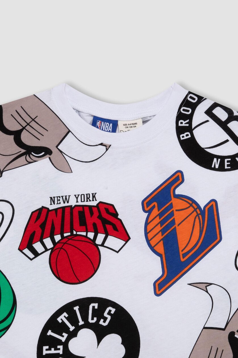 Erkek Çocuk - Genç Erkek Beyaz Erkek Çocuk NBA Current Teams Bisiklet Yaka Kısa Kollu Tişört