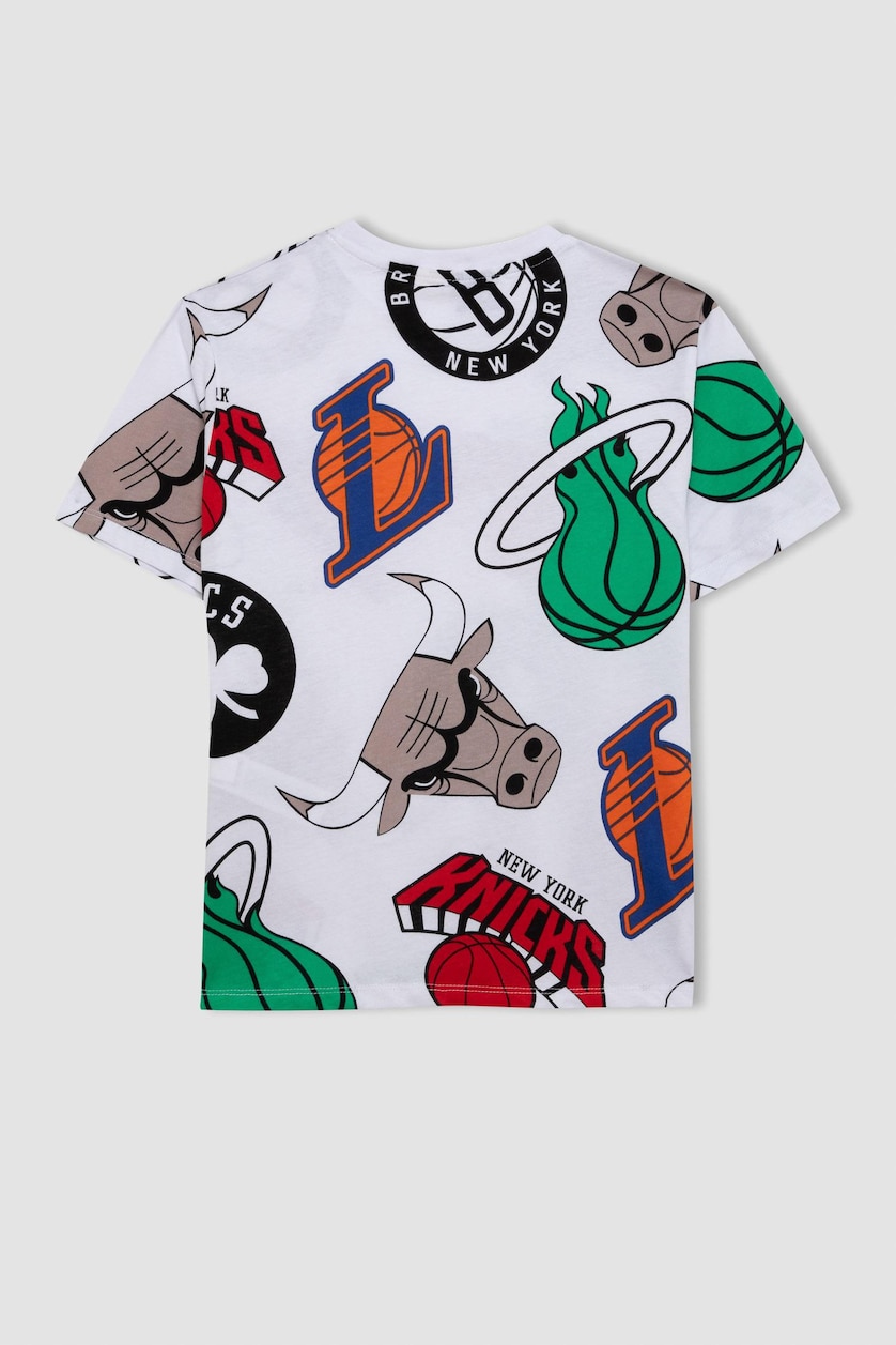 Erkek Çocuk - Genç Erkek Beyaz Erkek Çocuk NBA Current Teams Bisiklet Yaka Kısa Kollu Tişört
