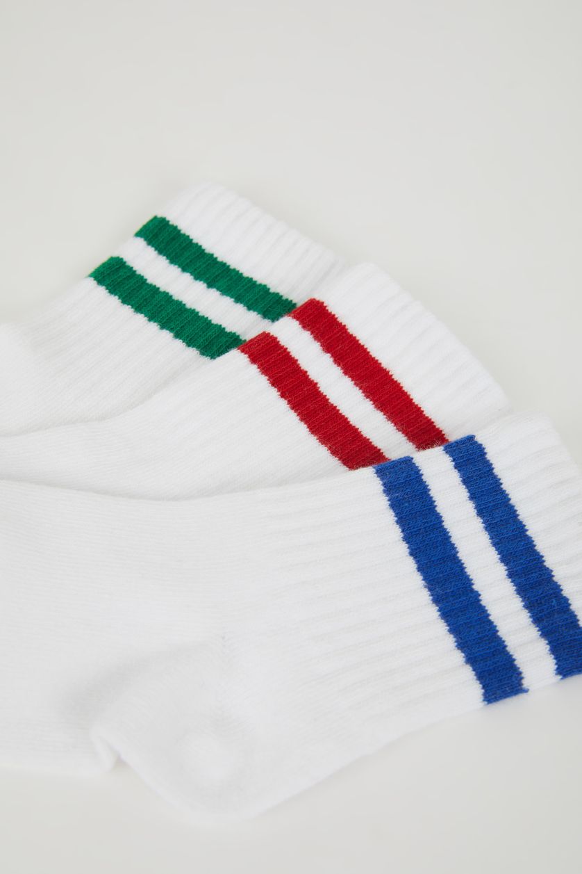 BABY BOY White Baby Boy Seamless 3 Piece Cotton Long Socks