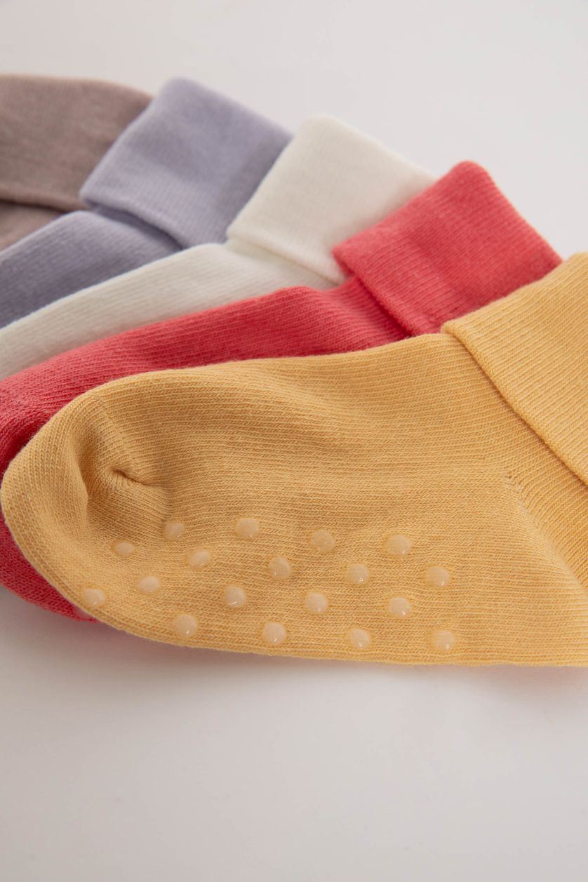 Kız Bebek Karma Kız Bebek Dikişsiz 5'li Pamuklu Uzun Çorap