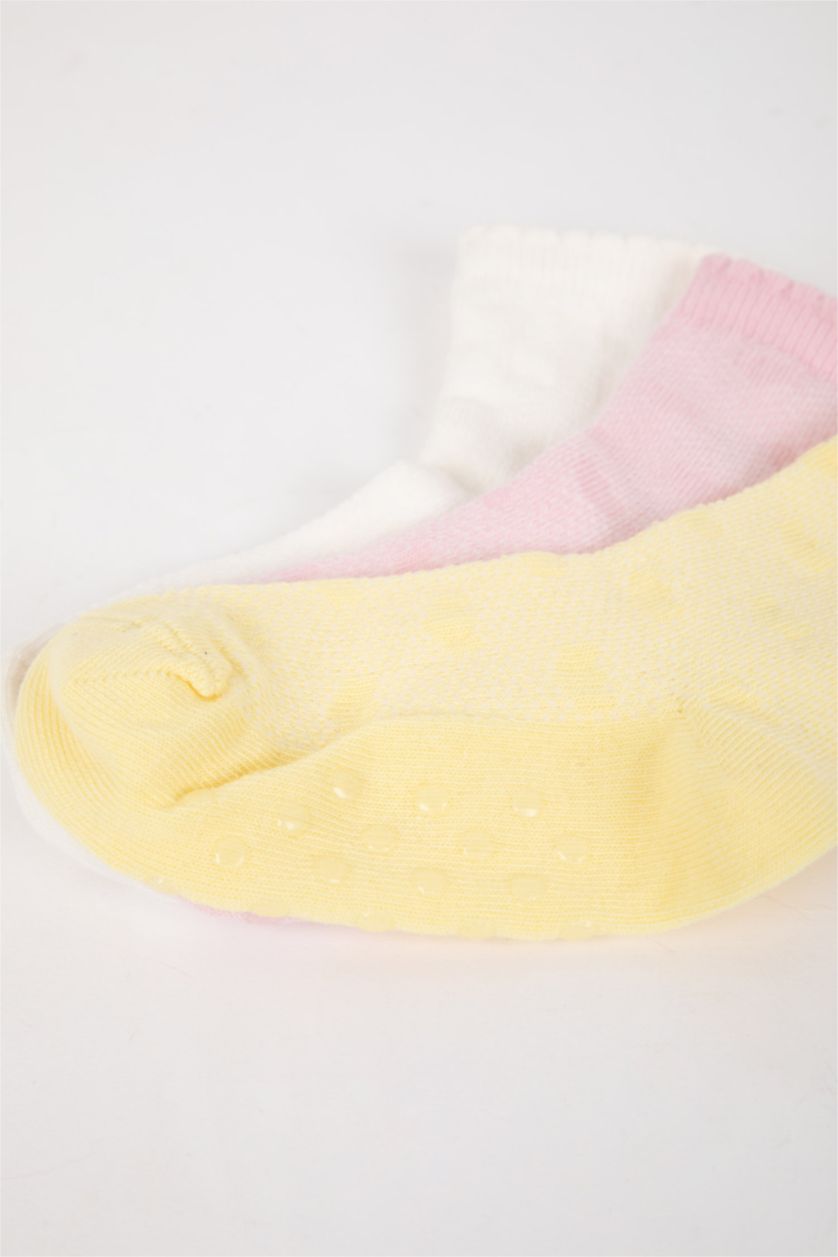 Kız Bebek Karma Kız Bebek Dikişsiz 3'lü Pamuklu Uzun Çorap