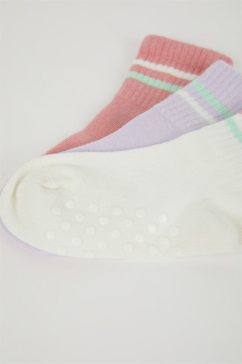 Kız Bebek Karma Kız Bebek Dikişsiz 3'lü Pamuklu Uzun Çorap