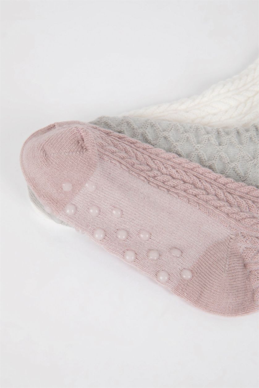 Kız Bebek Karma Kız Bebek Dikişsiz 3'lü Pamuklu Uzun Çorap