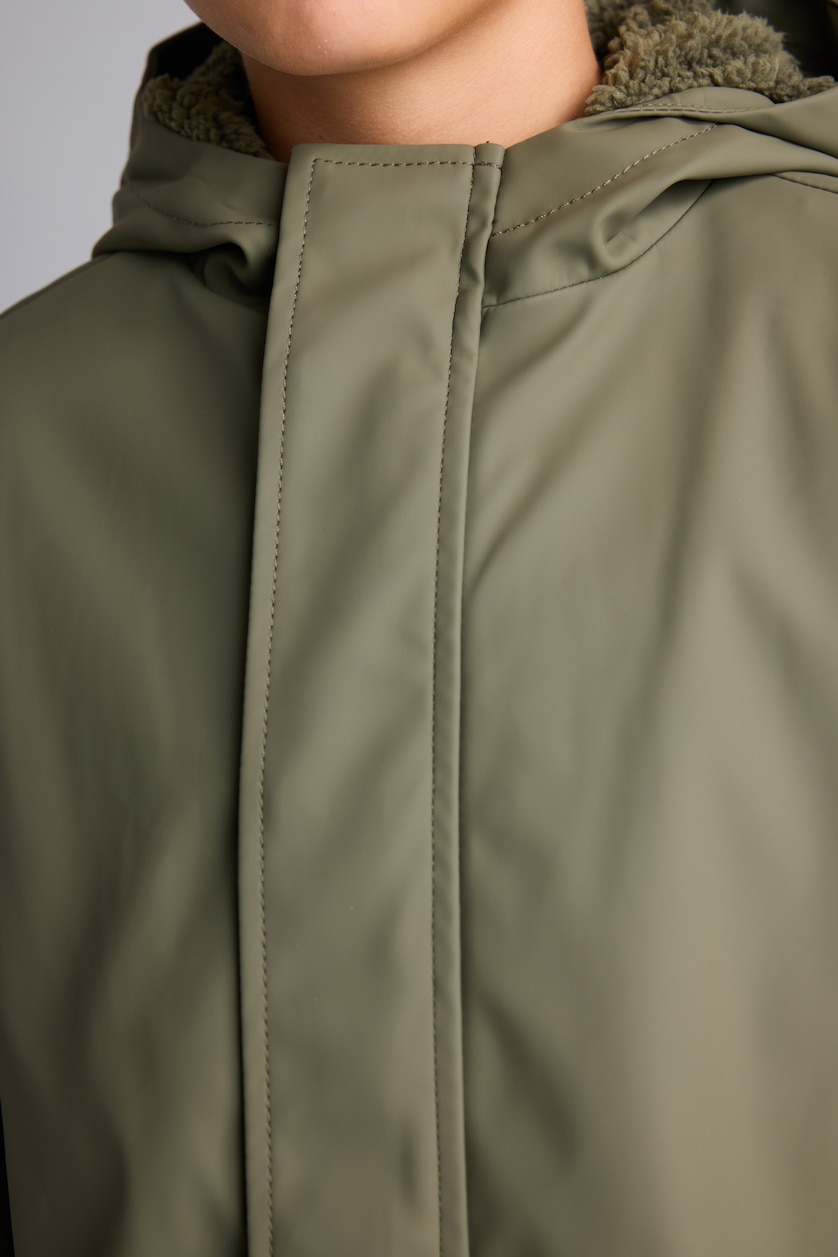 Young Boys - Teen Boys Light Khaki Boy Hooded Plush Puffer Jacket