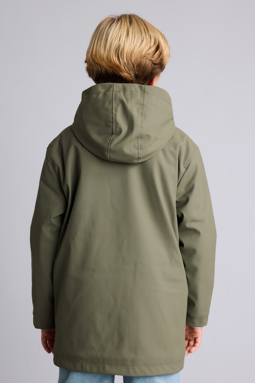 Young Boys - Teen Boys Light Khaki Boy Hooded Plush Puffer Jacket
