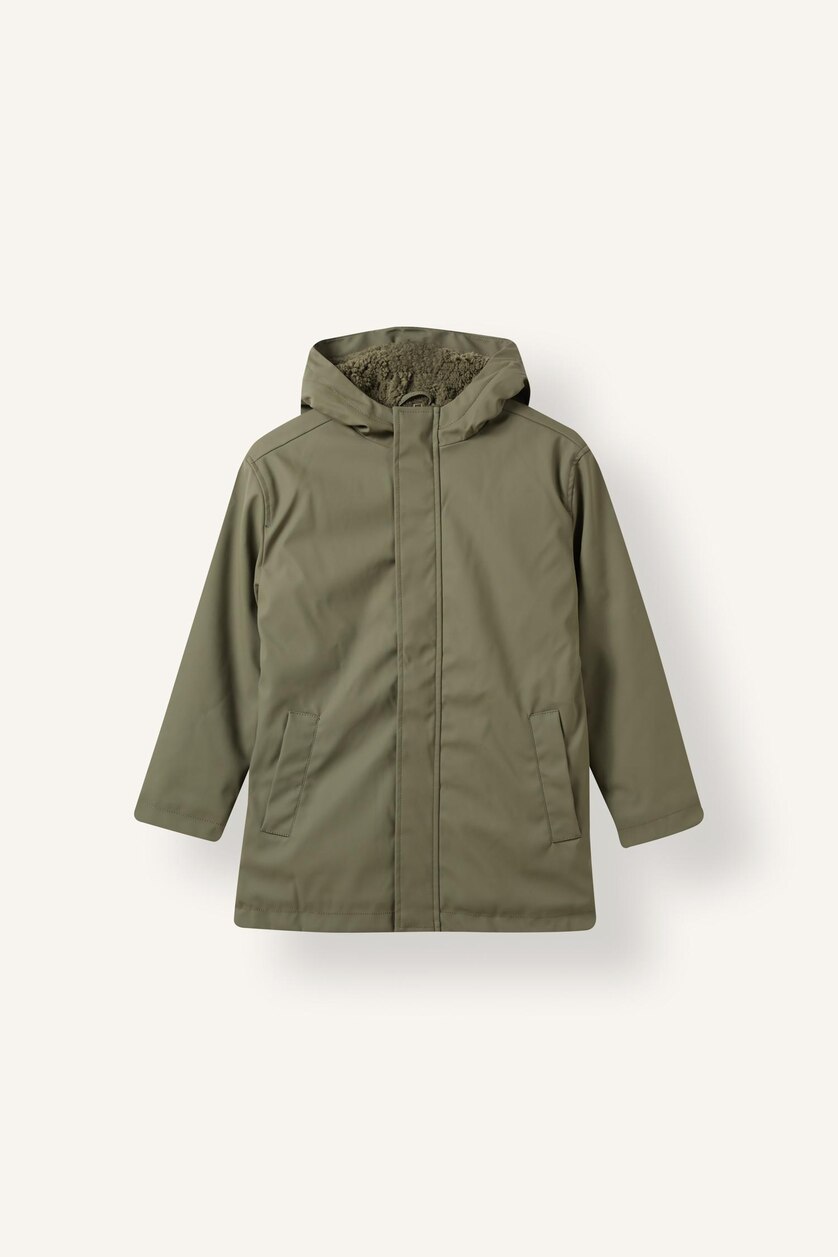 Young Boys - Teen Boys Light Khaki Boy Hooded Plush Puffer Jacket