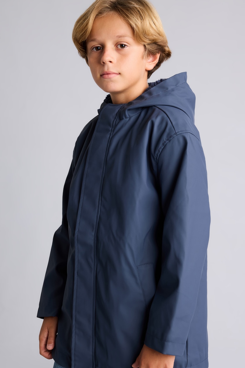 BOYS & TEENS NAVY جاكيت بامب اولادي بكابيشون وبطانة فروية