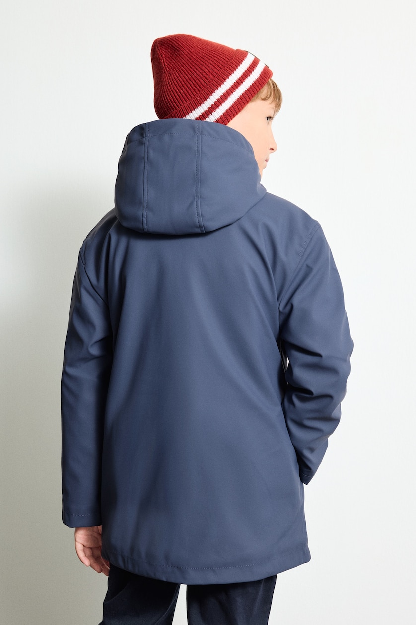 أولاد كحلي Boy Windproof and Waterproof Hooded Plush-Lined Jacket