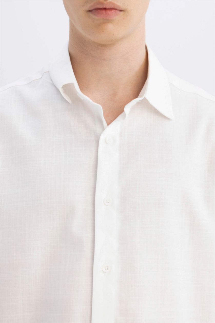 رجال بيج فاتح قميص نص ردن ايوسل قصة مريحة