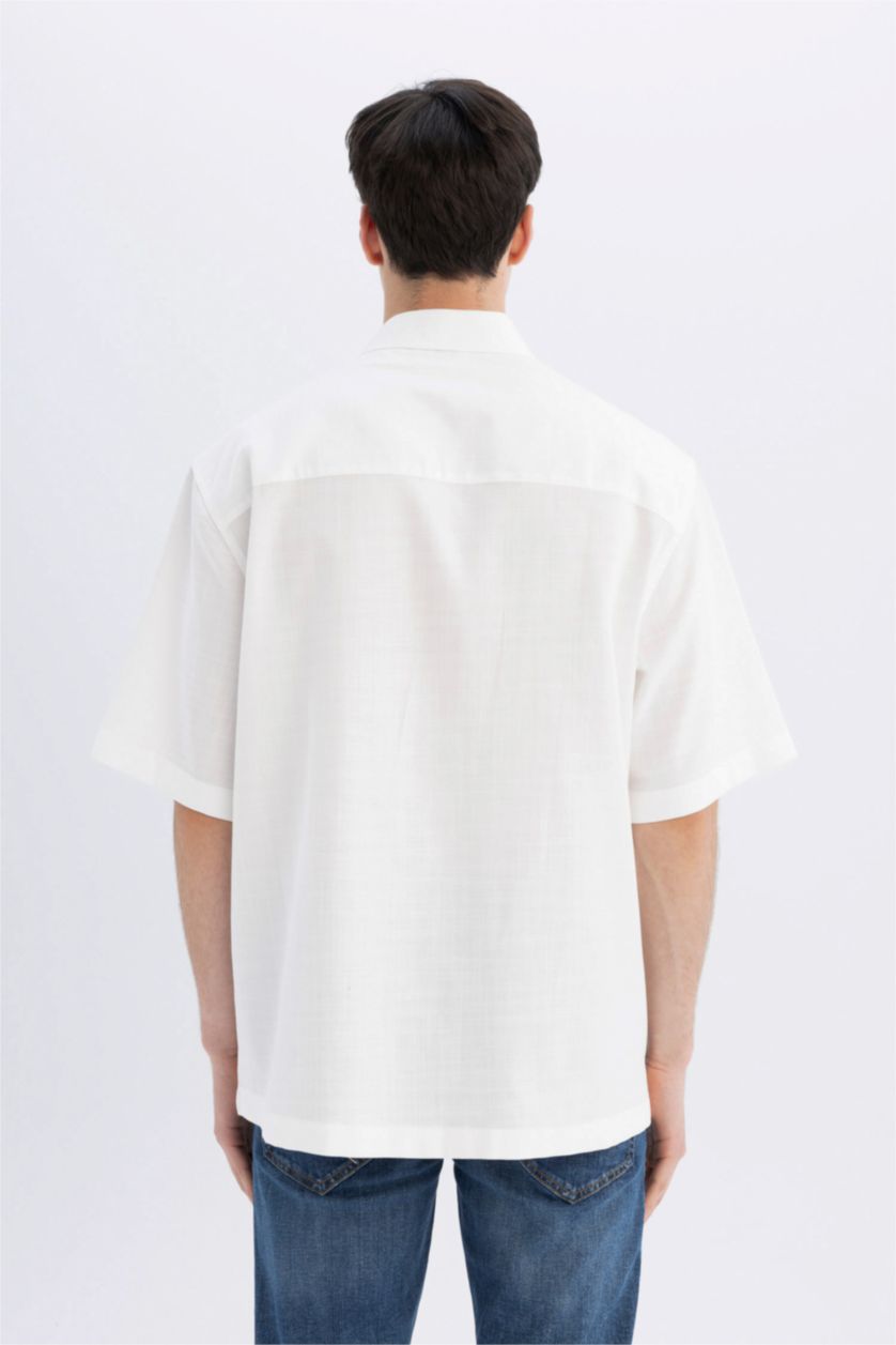 رجال بيج فاتح قميص نص ردن ايوسل قصة مريحة