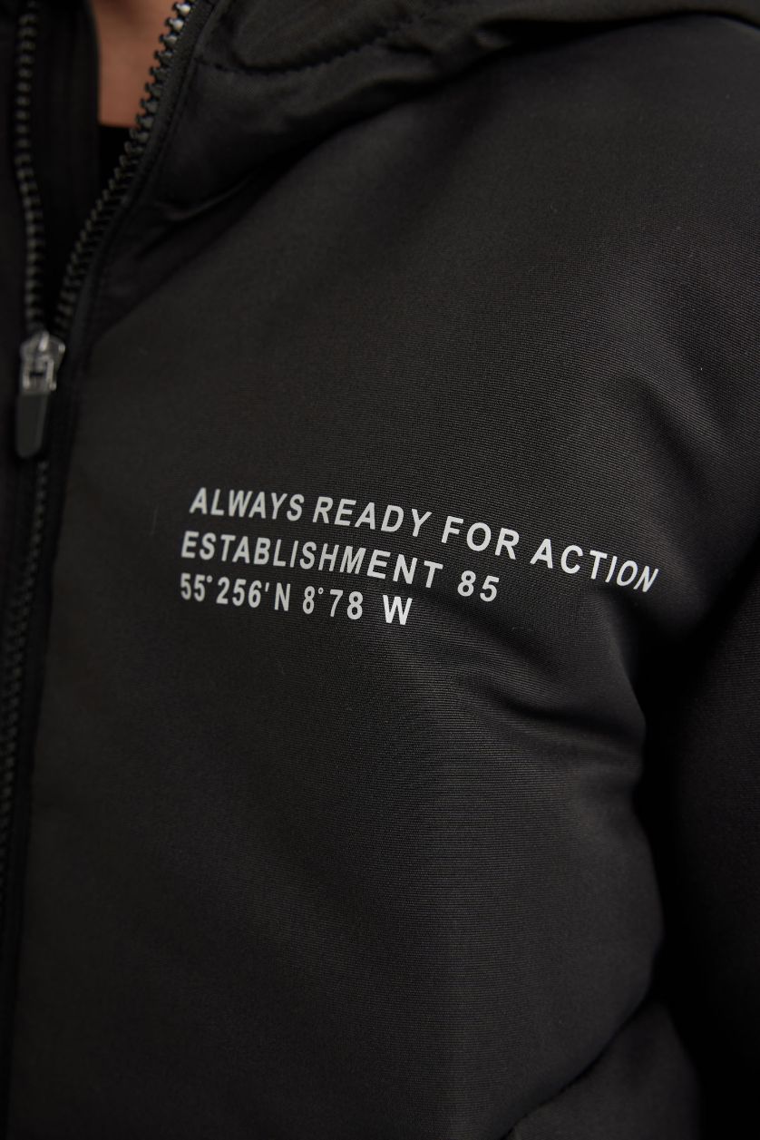 Boys & Teens Black Boy Waterproof Hooded Raincoat