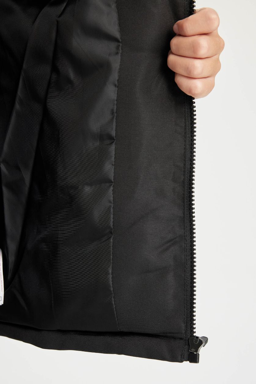 Boys & Teens Black Boy Waterproof Hooded Raincoat