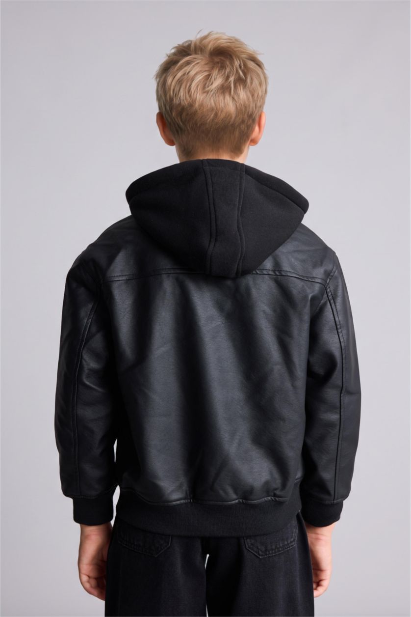 Erkek Çocuk - Genç Erkek Siyah Bomber Ceket Mont Erkek Çocuk