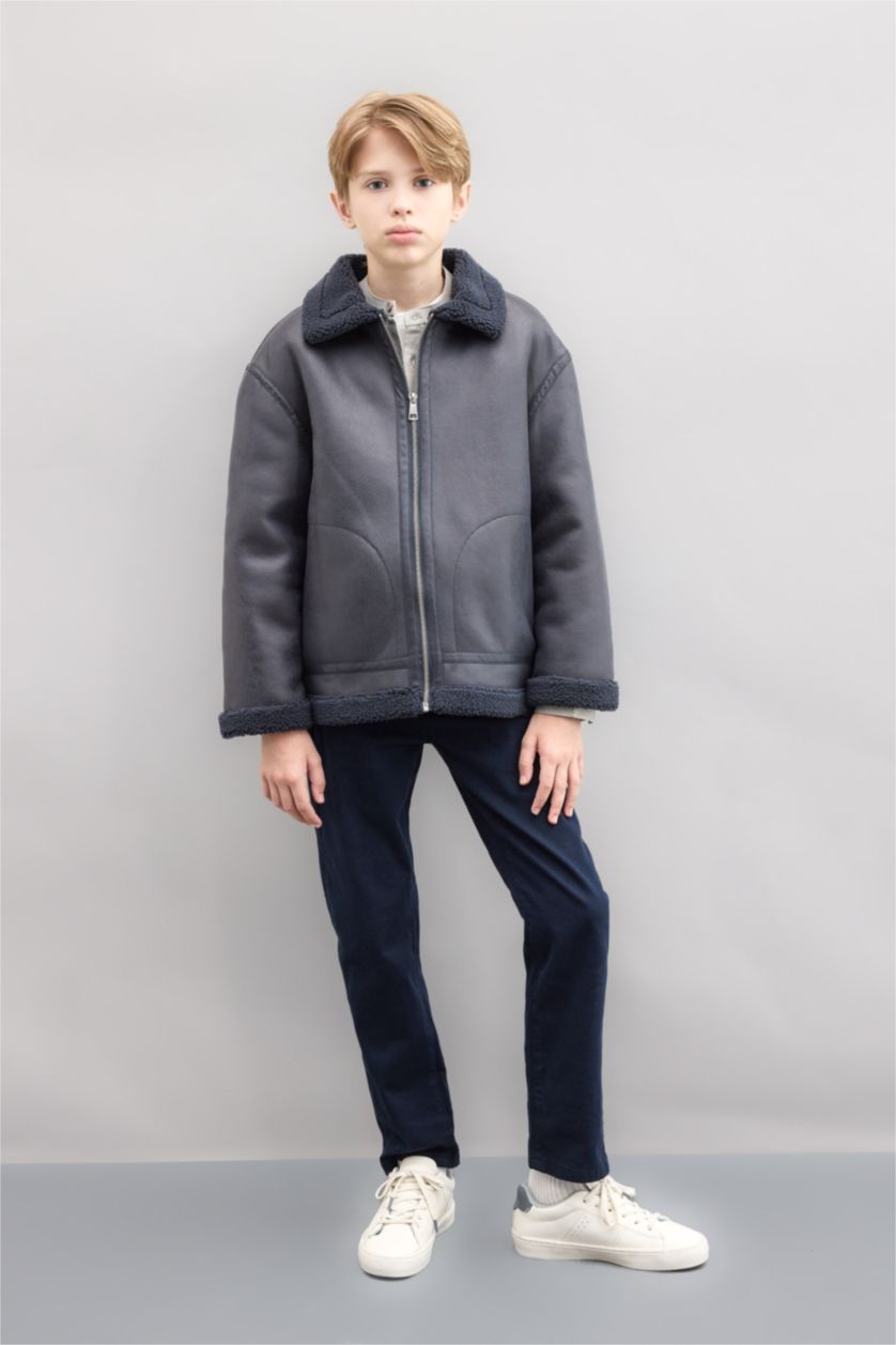 Ұлдар Және Жасөспірімдер Антрацит Ұлдарға поло жаға шерпа ПУ Күртеше