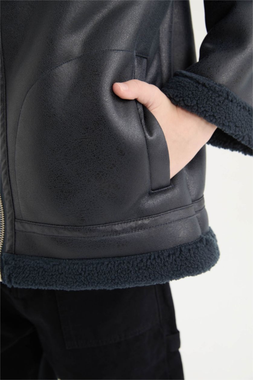 Ұлдар Және Жасөспірімдер Антрацит Ұлдарға поло жаға шерпа ПУ Күртеше