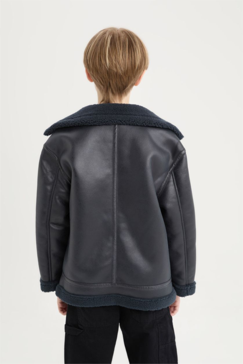 Ұлдар Және Жасөспірімдер Антрацит Ұлдарға поло жаға шерпа ПУ Күртеше