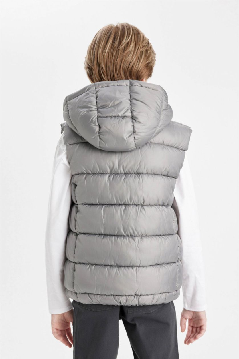 أولاد رمادي فاتح يلك نفخ اولادي بغطاء للرأس ومقاوم للماء