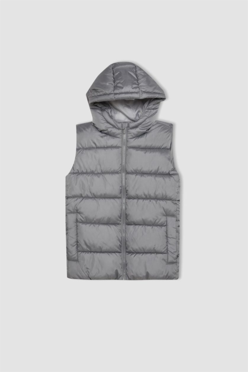 أولاد رمادي فاتح يلك نفخ اولادي بغطاء للرأس ومقاوم للماء