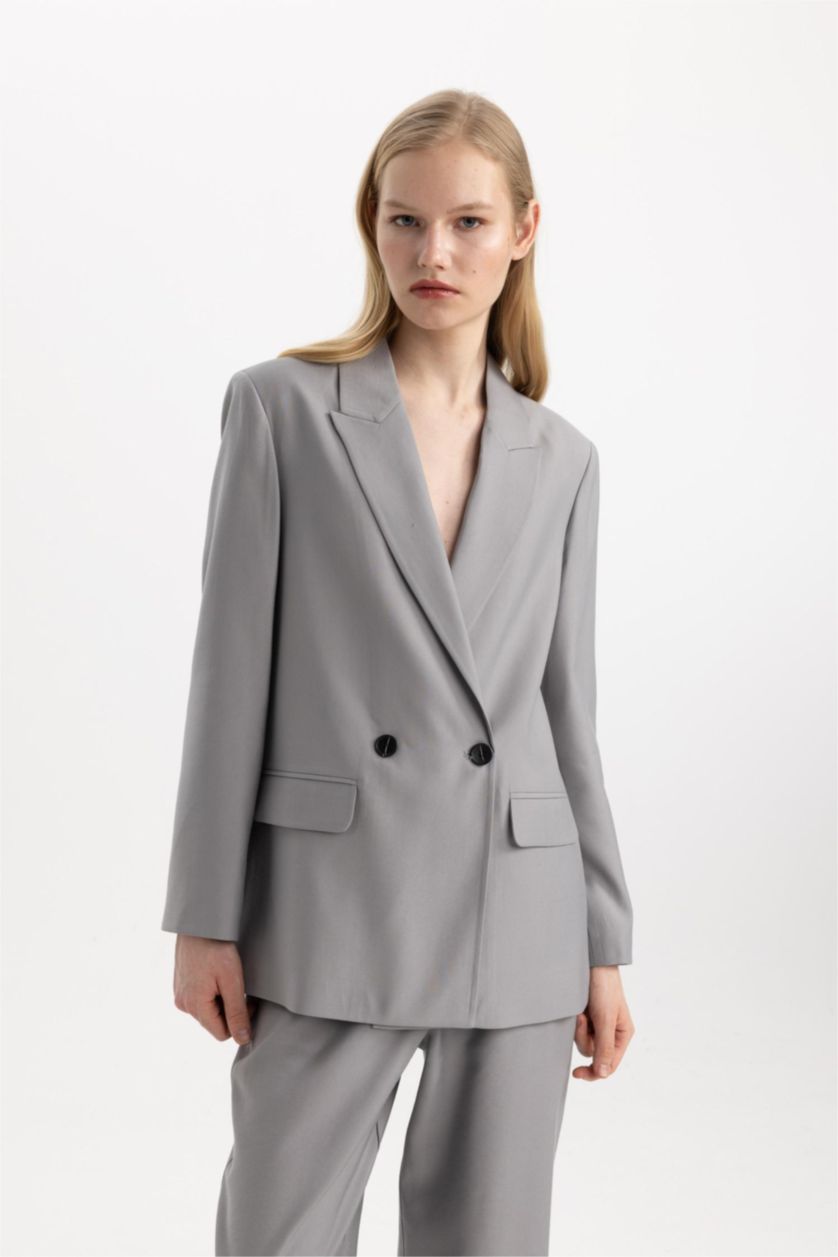 FEMME Gris Veste Blazer Oversize