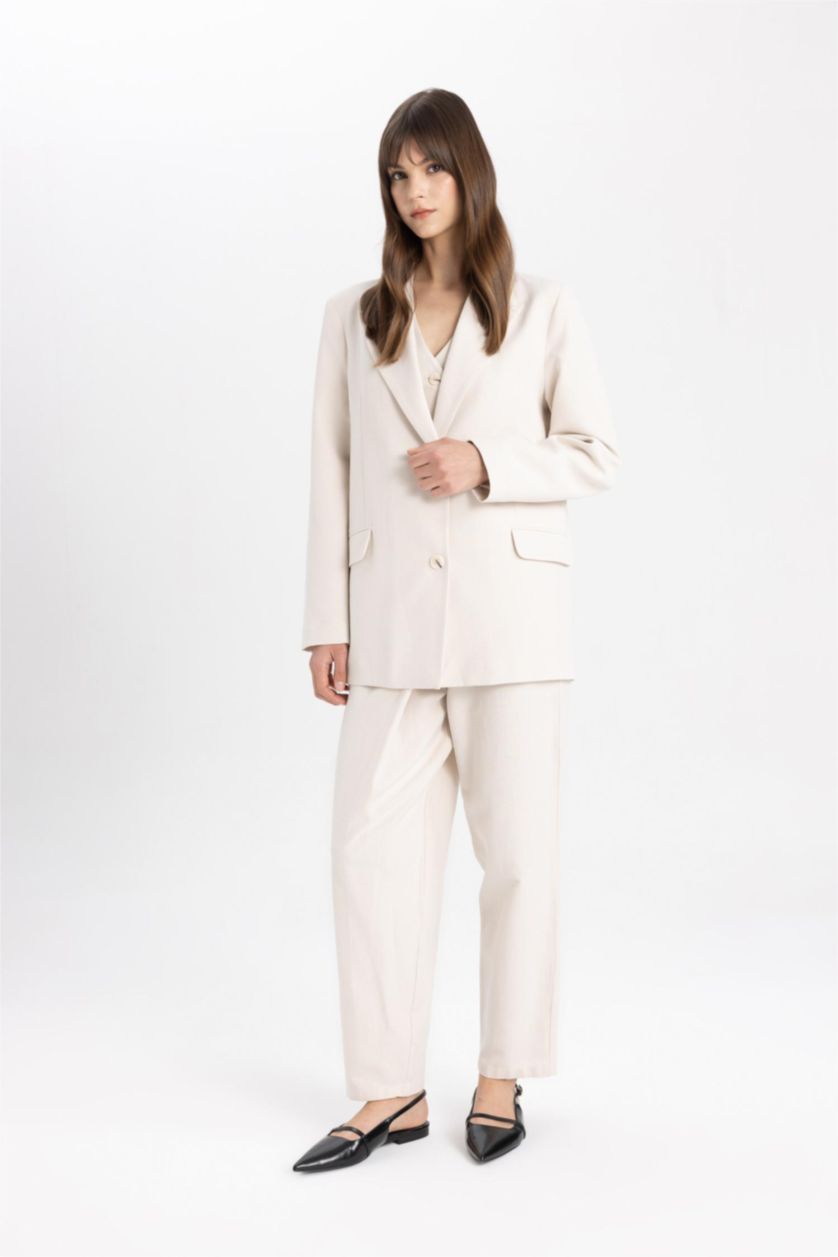 WOMAN Stone Relax Fit Linen Blended Blazer