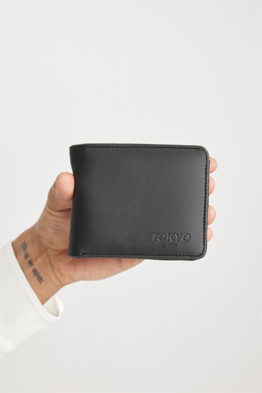 Man Black Man Faux Leather Wallets