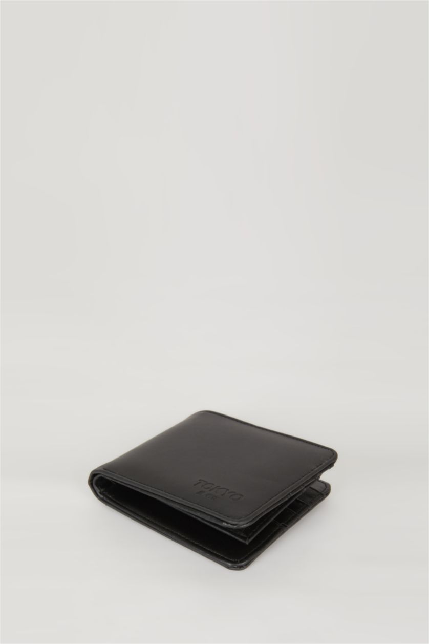 Man Black Man Faux Leather Wallets