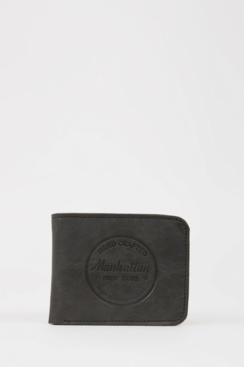 Man Black Man Faux Leather Wallets