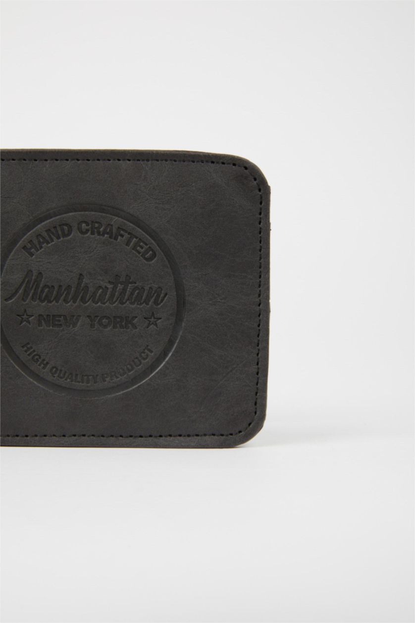 Man Black Man Faux Leather Wallets