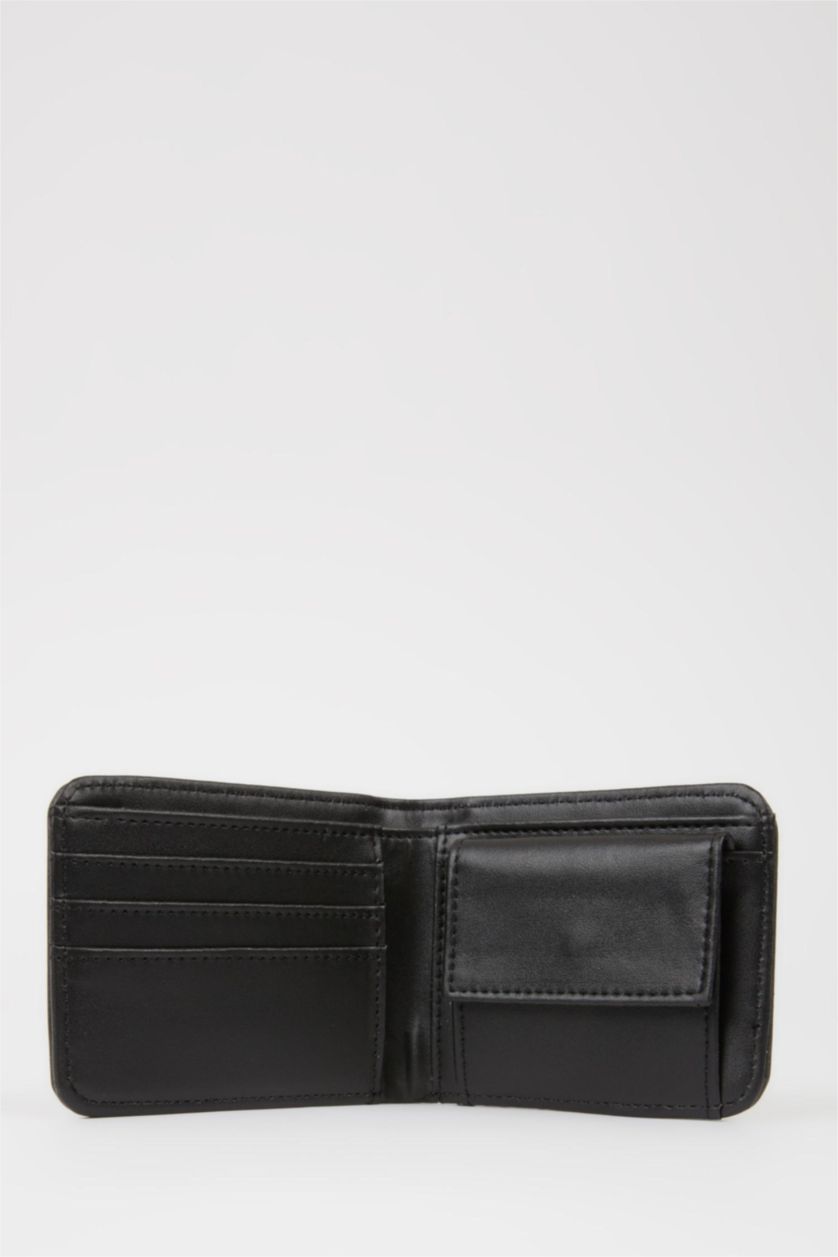 Man Black Man Faux Leather Wallets