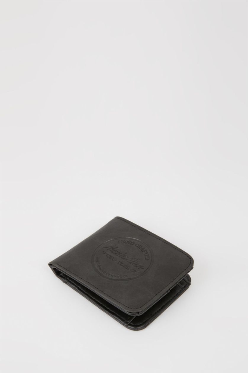 Man Black Man Faux Leather Wallets