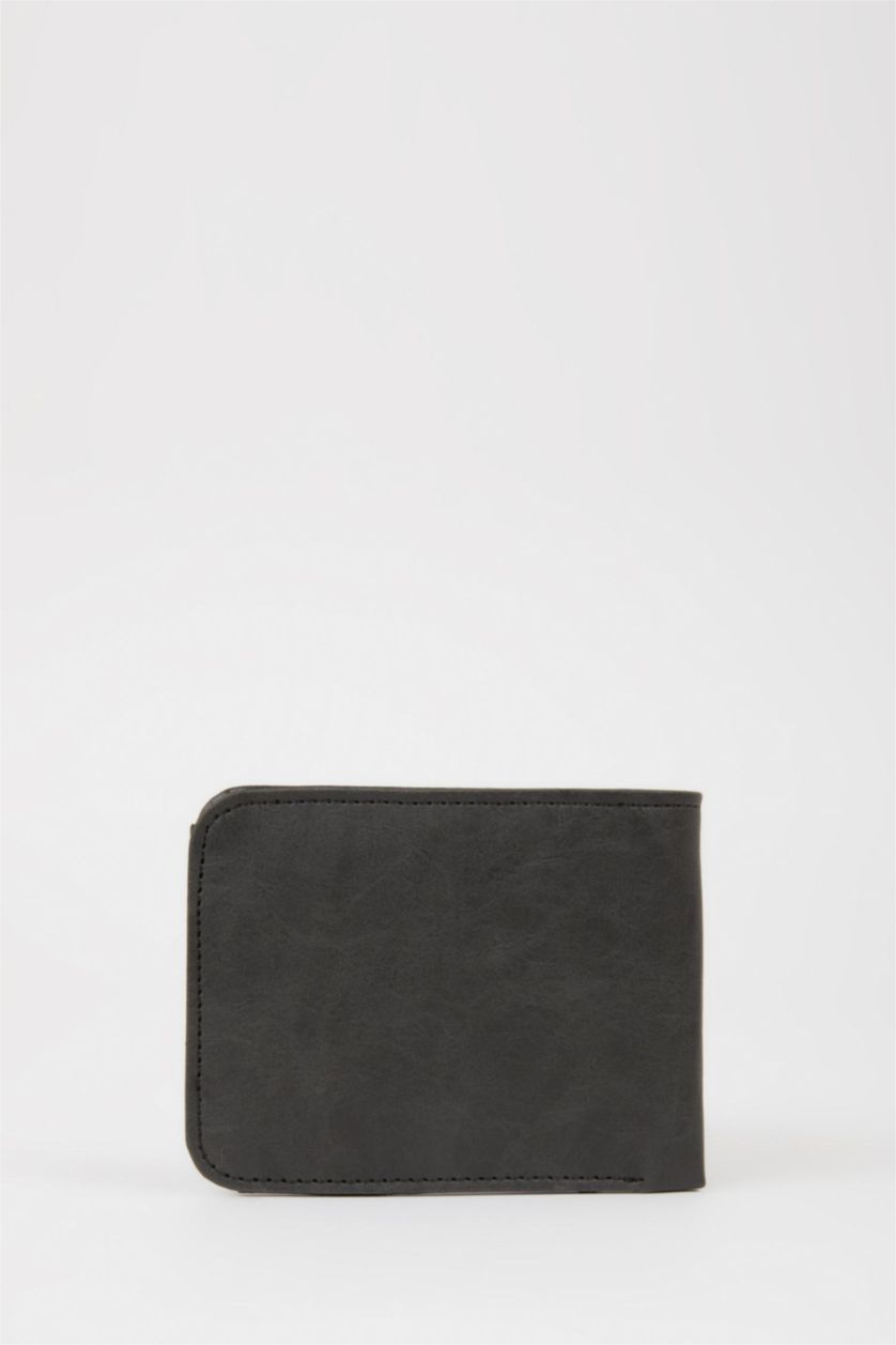 Man Black Man Faux Leather Wallets
