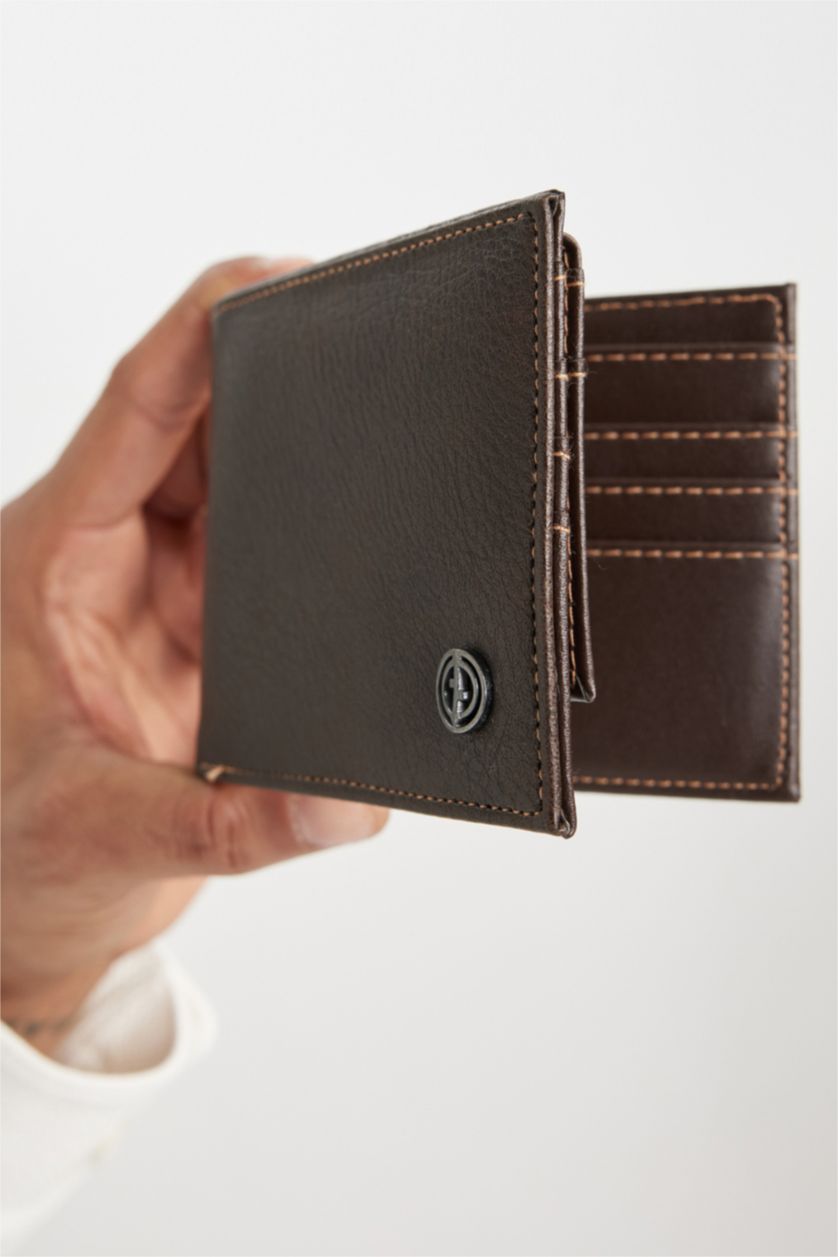 Erkek Kahve Erkek Suni Deri Cüzdan