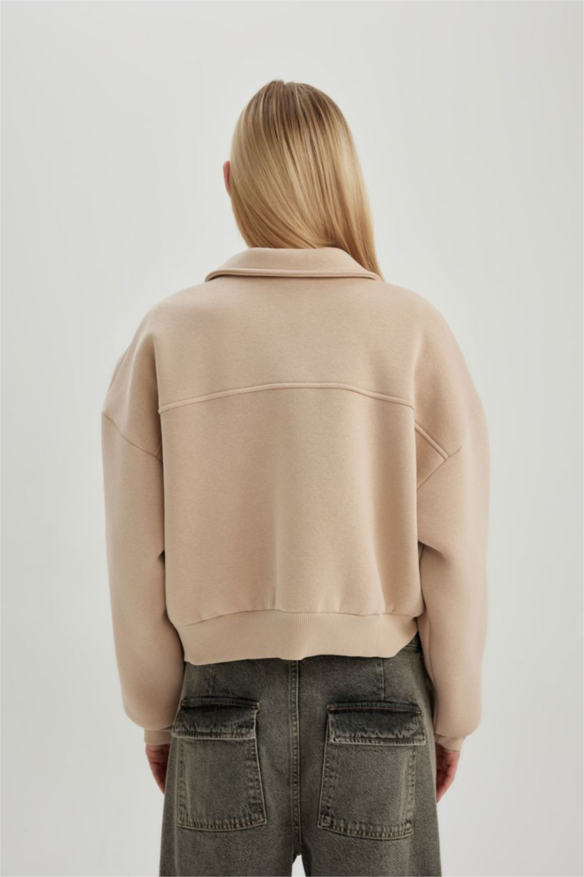 WOMAN Stone Regular Fit Thick Fabric Bomber Jacket