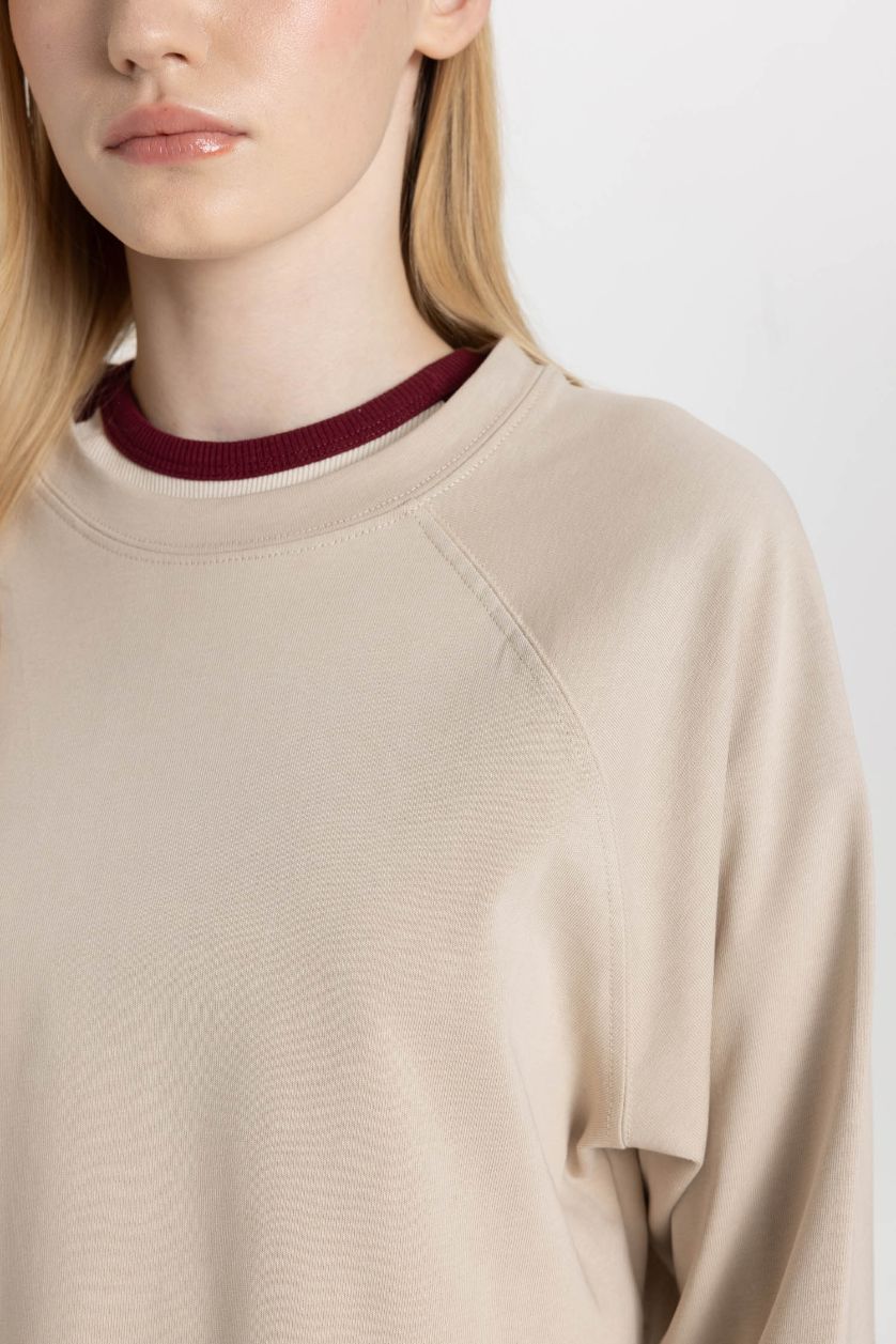 نساء بيج تيشيرت كم طويل قصة فضفاضة