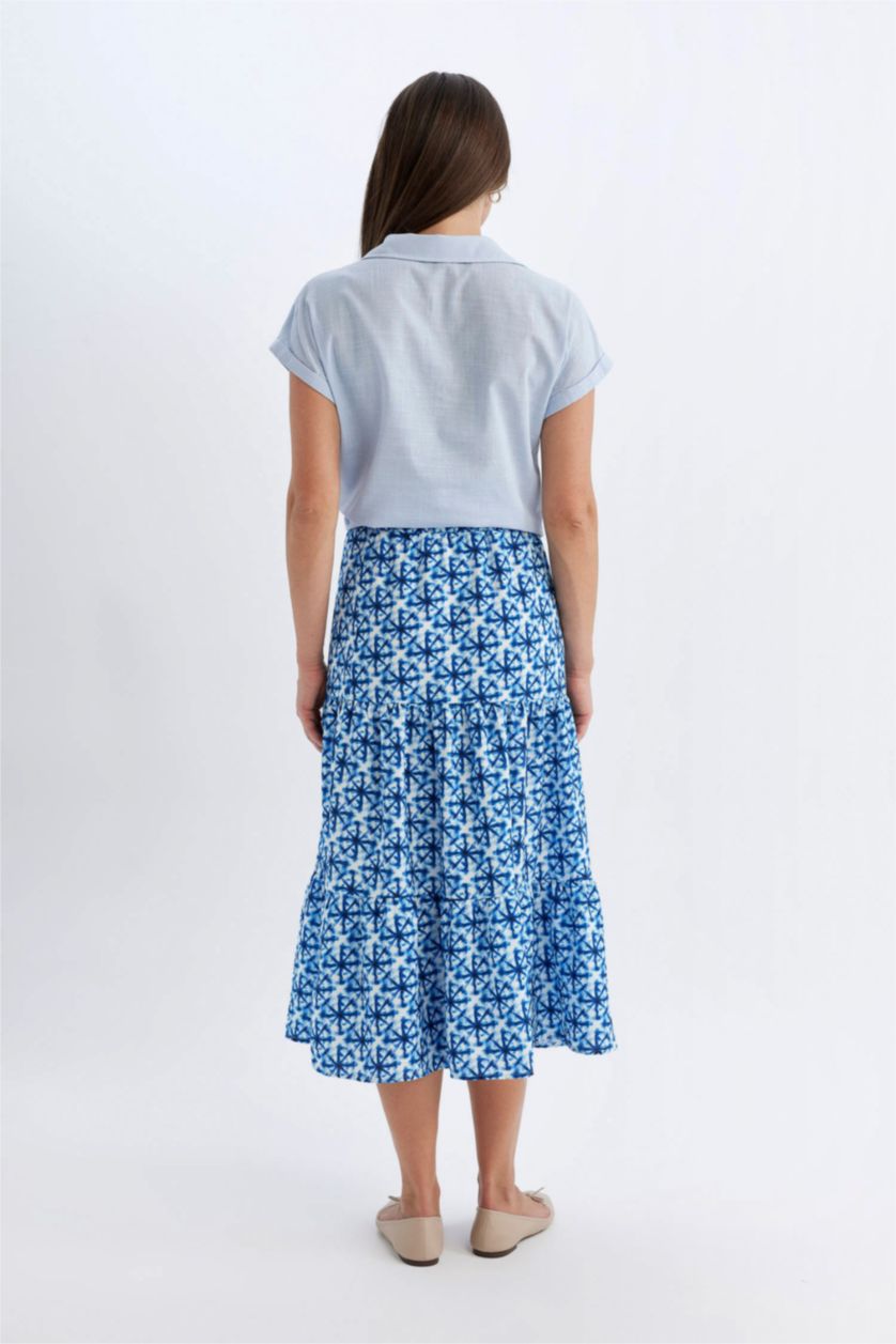 FEMME Marin Jupe midi Aerobin à motifs