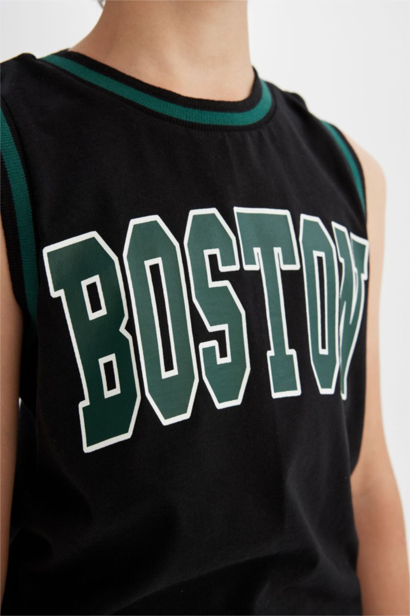 BOYS & TEENS Black Boy Printed T-Shirt Shorts 2 Piece Set