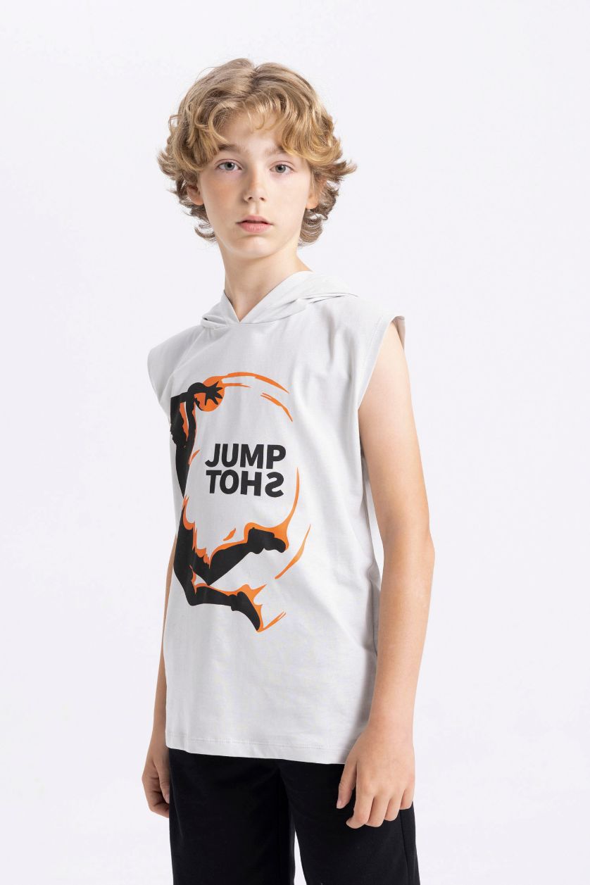 أولاد رمادي فاتح طقم ولادي شورت وتيشيرت - قطعتين