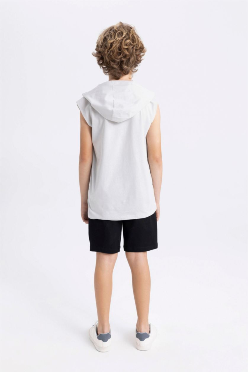 أولاد رمادي فاتح طقم ولادي شورت وتيشيرت - قطعتين